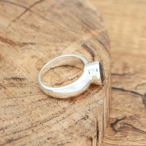 Natural Smoky Quartz Solid 925 Sterling Silver Men & Women Oval Ring image 4