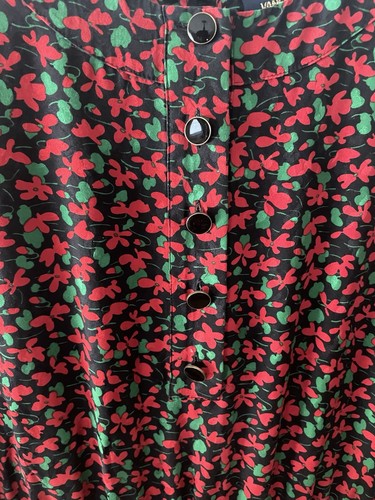 EUC VANESSA SEWARD CAI MULTI FLORAL MIDI DRESS US10 40”B 31”W 46”L ASO POW SILK - Picture 7 of 10