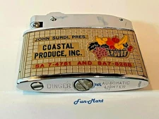 NOS Highly Detailed Advertising LIGHTER / Complete, Clean & Works Great!  [3072]