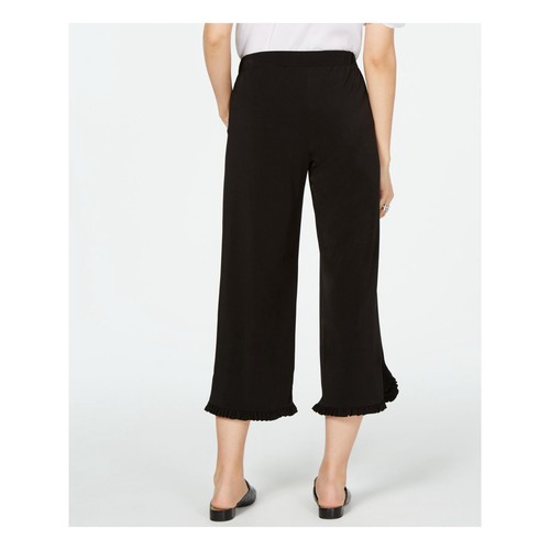 MICHAEL KORS Womens Black Ruffled Pull-on Cropped Pants Petites Sizes - Afbeelding 3 van 3