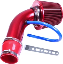 3 Inch Universal Cold Intake Pipe Induction High Flow Pipe Kit (Red)