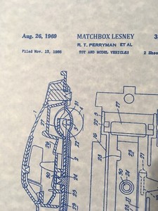Matchbox Lesney 1960's Custom #8 Ford Mustang Blue Print Copy.
