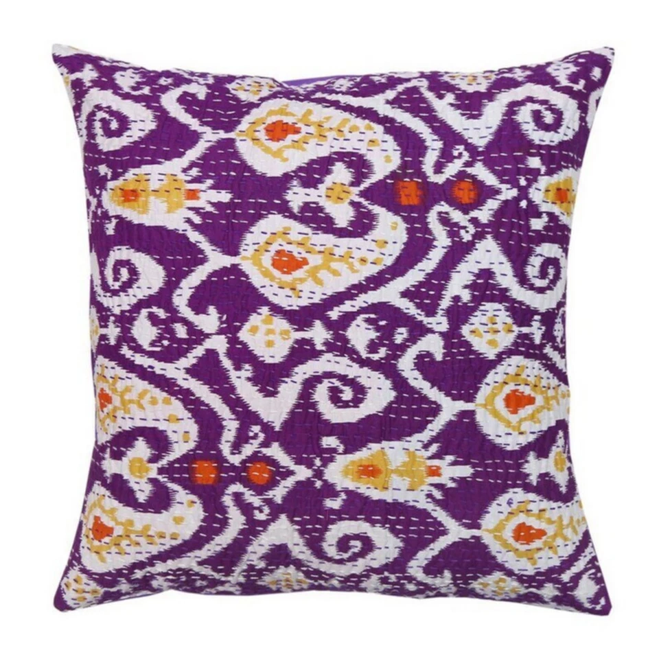 индийский ручной работы хлопок kantha подушка чехол винтажный бросить подушка чехол декор - Изображение 2 из 4