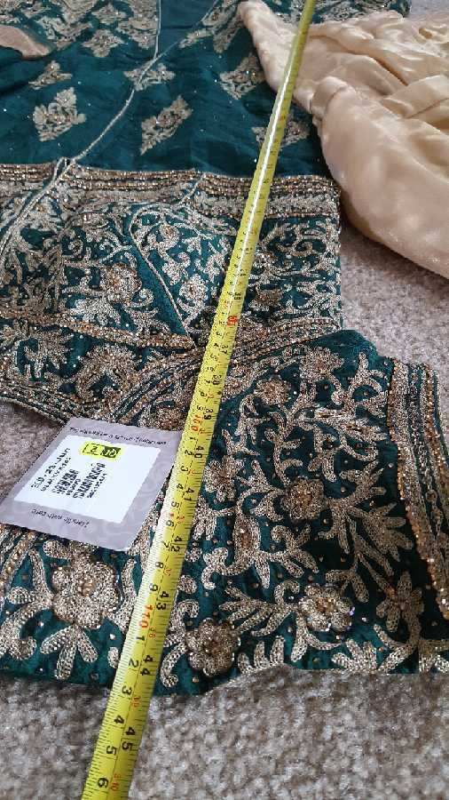 NEW INDIAN EMERALD GREEN MEHENDI DRESS READYMADE SIZE 40" CHEST FREE  SHIPPING! | eBay