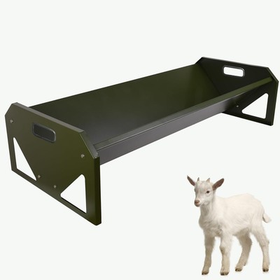 45 Inch Stainless Steel Feed Trough Heavy Duty Large Capacity Goat Feeder Horse.