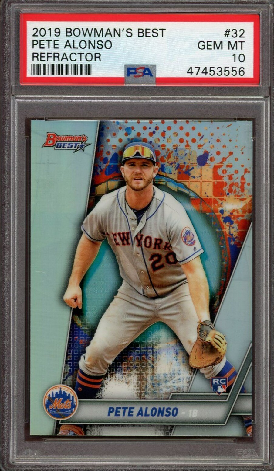 2019 Bowman's Best Pete Alonso #32 REFRACTOR PSA 10