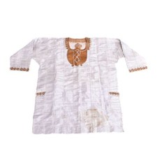 Hausa Embroidered Boubou Shirt White Nigeria Sidley Collection