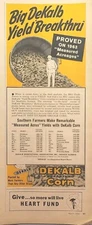 Dekalb Breakthru Corn Measured Acre Yield State Results Vintage Print Ad 1964