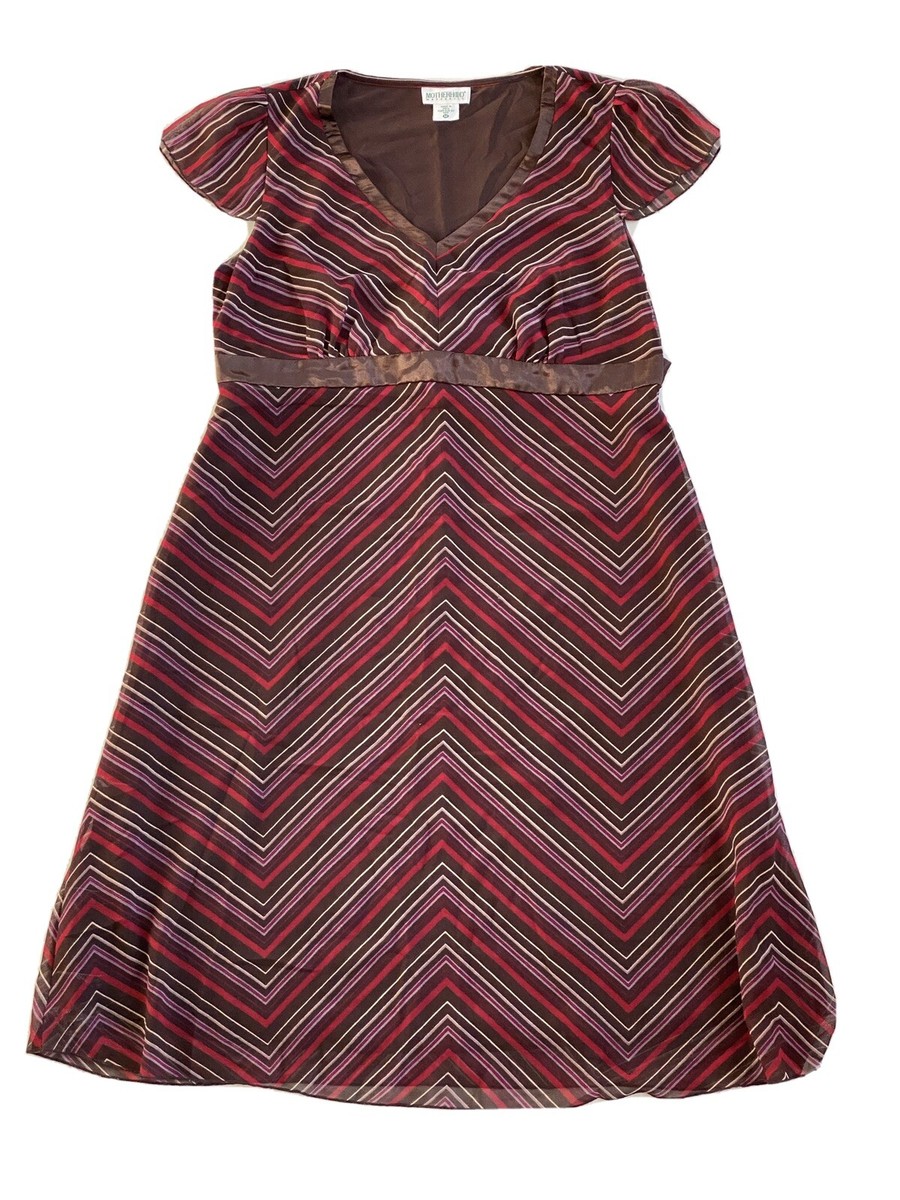 motherhood maternity red dress Womens Long Sleeve Button Front Maternity Midi Dress - Cerise - Size: Medium
