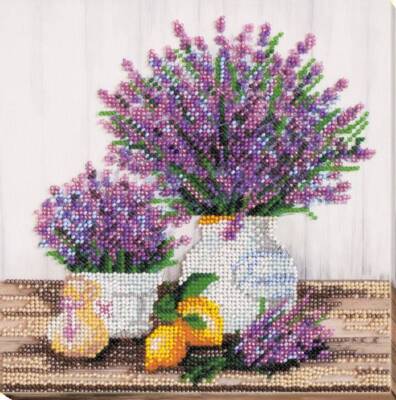 Midi Bead embroidery kit Lavender flavor DIY Embroidery Kit beadwork pattern