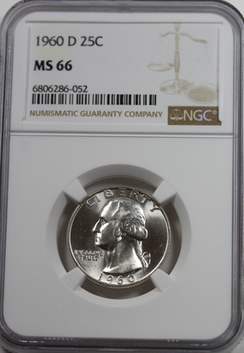 1960-D Washington Quarter : NGC MS66  Blazing White - Picture 1 of 4