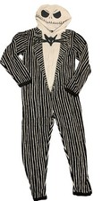 Nightmare Before Christmas Size L Jack Skellington Pjs One Piece Costume READ
