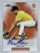 2021 LEAF PERFECT GAME ORANGE LUKE HILL PAPER RC AUTO # 3/30