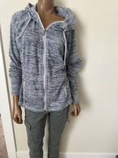 Athleta Jacket Womens Small Heather Grey Zip Up Long Waist Sweater Jacket SMALL