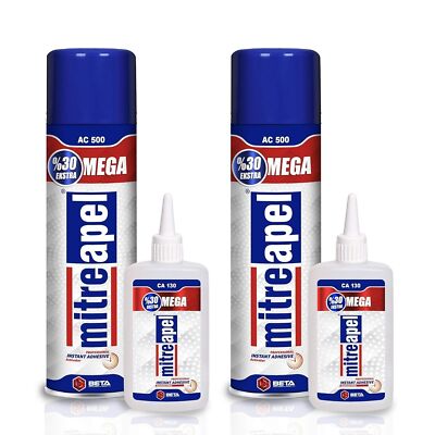 Super CA Glue 2 x 4.5 oz. with Spray Adhesive Activator 2 x 16.9 fl oz. LIQ010