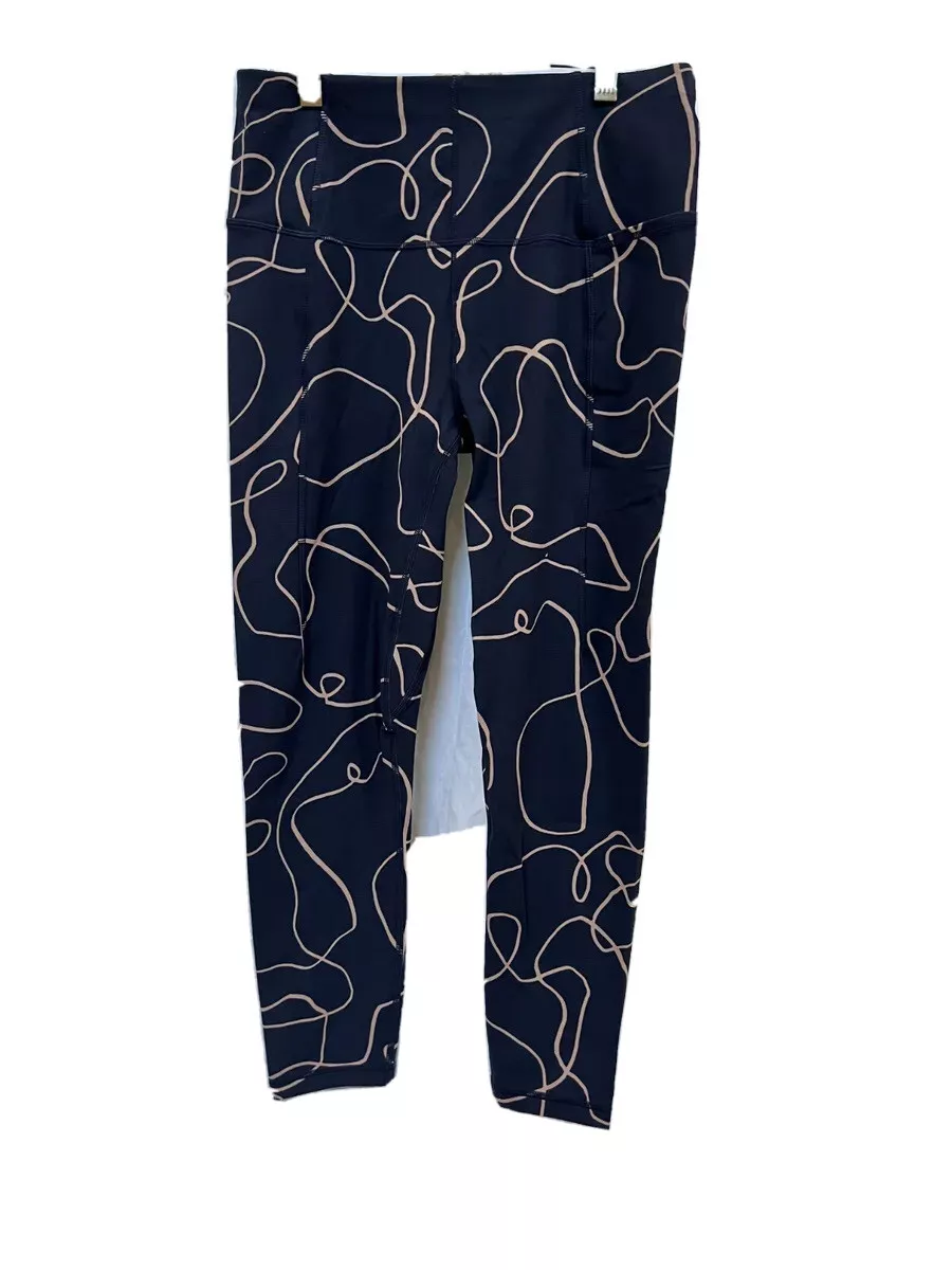 Sweaty Betty Super soft 7/8 yoga leggings blue line flow print 8