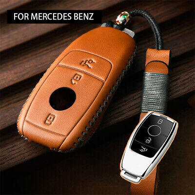 Leather Remote Car Key Case Cover Shell For Mercedes Benz E S Class 3 2016 up