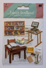 RARE Jolee's Library Scrapbooking Stickers School Books Desk Computer 