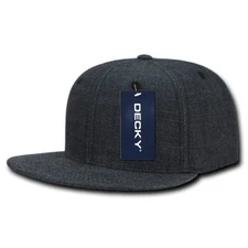 Decky Washed Denim Snapback Hat - Black Soft Cotton 1094-BLK New With Tags