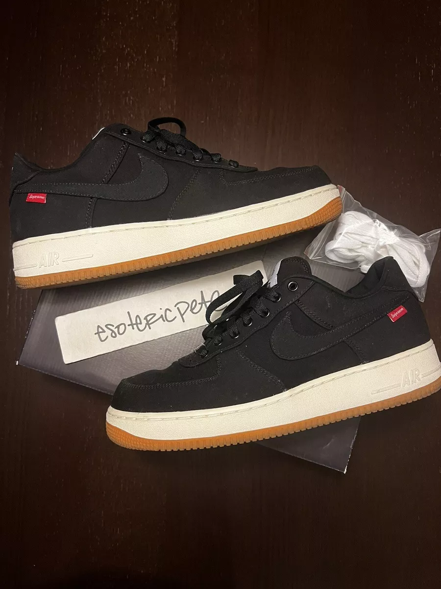SZ 11 NIKE SUPREME AIR FORCE 1 LOW PRM 08 NRG BLACK 2012 573488 090 box off vtg