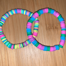 5.2 Handmade Set Of Clay Bead Bracelets