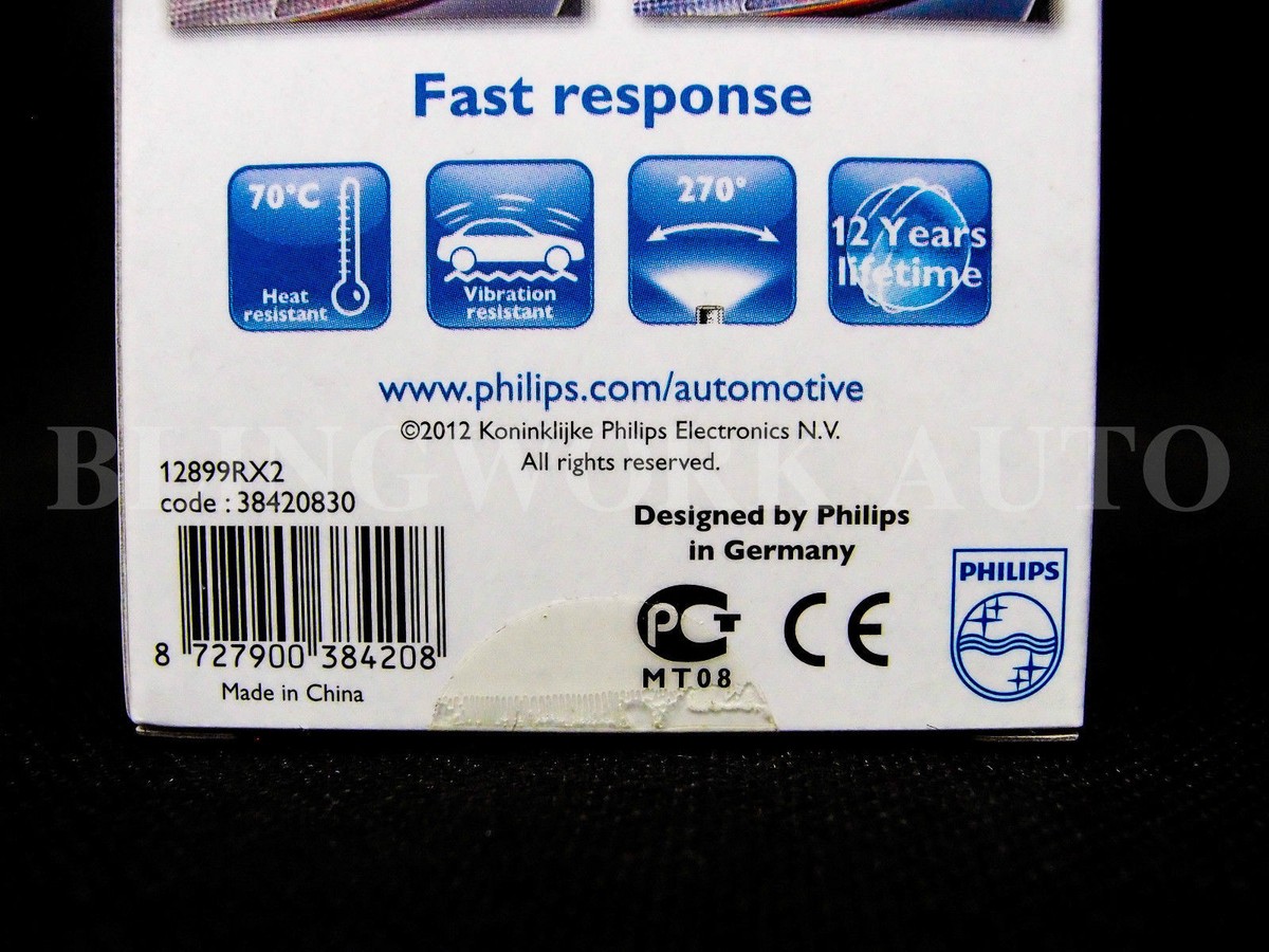 PAIR) PHILIPS P21/5W BAY15D X-treme Ultinon 12-24V RED Brake