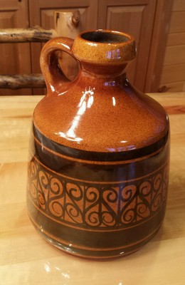 Beit Hayoster Vintage Crock Israeli Pottery  Large  Handmade Vase 11 X  8.5