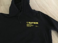 FELPA IUTER milano  CON CAPPUCCIO NERO TAGLIA SMALL