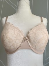 Maidenform Sweet Nothing Full Coverage Underwire Bra 38D Cushioned Lace Nude