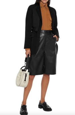 WEEKEND MAX MARA Women Black Eliot Ponte-Paneled Twill Blazer Size 12 NWT 895$