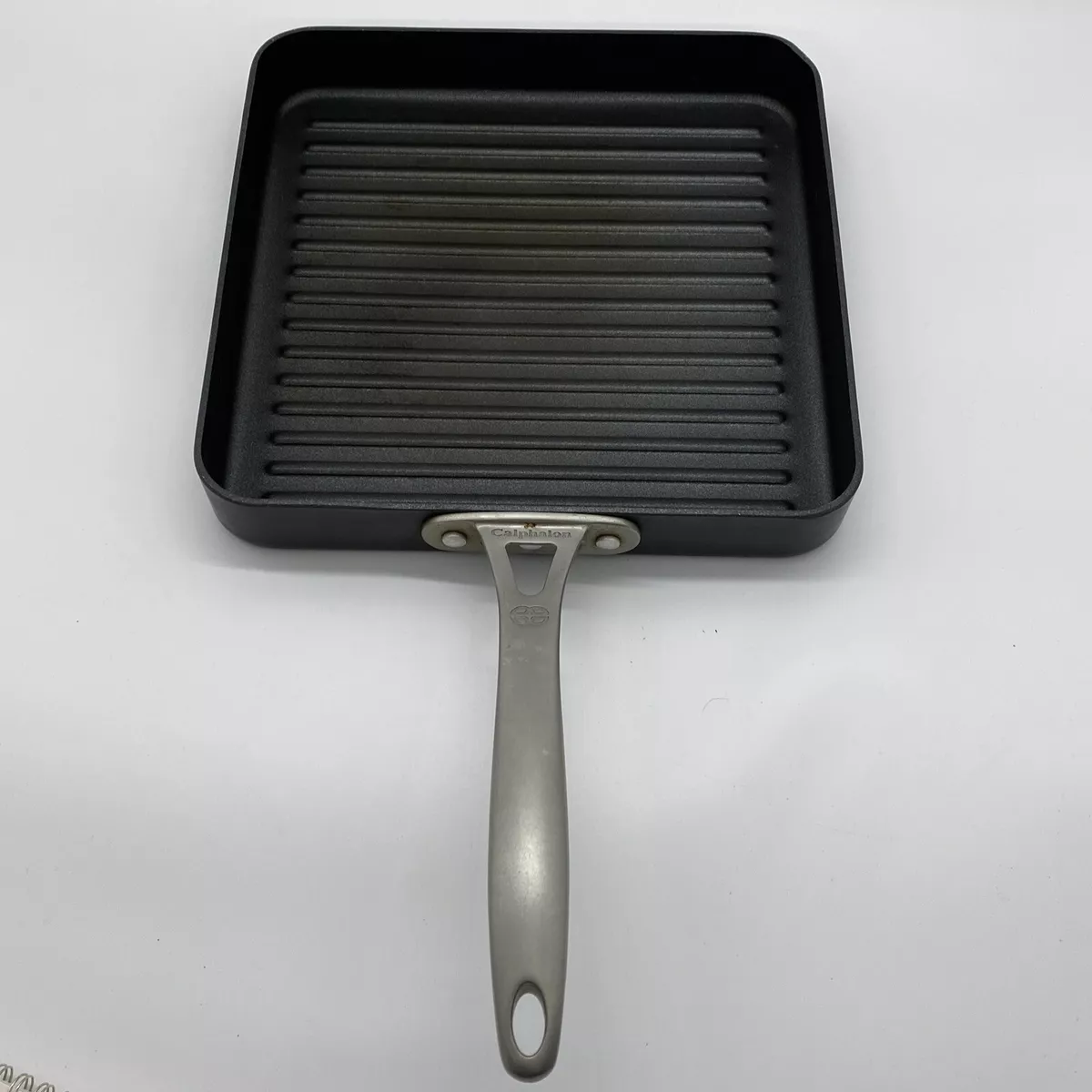 Calphalon Griddle Ribbed Frying Pan Nonstick 11 Square Hard-Anodized Grill