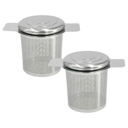 2X Tea Infuser Stainless Steel Tea Filter Strainer With Lid for Loose Tea Coffee - Picture 2 of 8