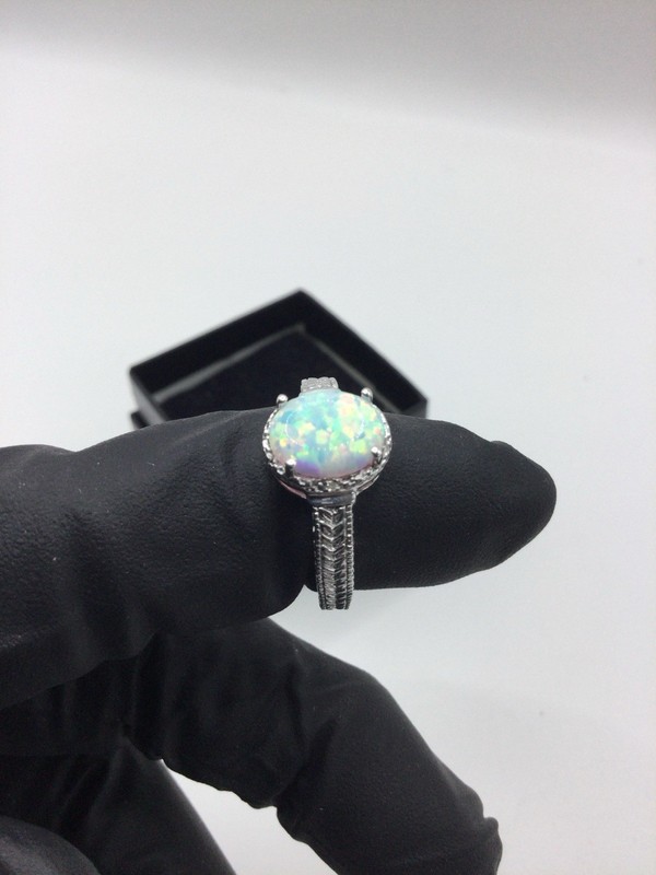 opal ring sterling silver