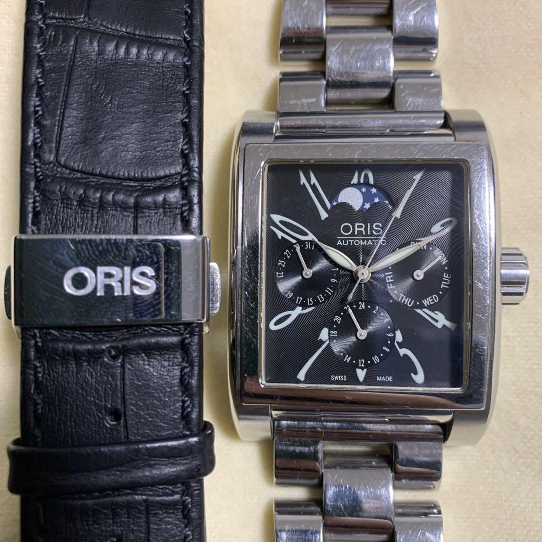 ORIS 7528 Miles Complication Men's Automatic Square Silver 33.5mm Leather Analog