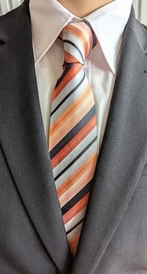 NEU - Bonetti Herren Anlass / Business Krawatte - apricot-grau-hellgrau - Seide