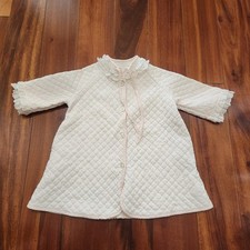 Vintage Her Majesty Girls Robe 3T Toddler Pink Quilted Lace Trim House Coat 80s