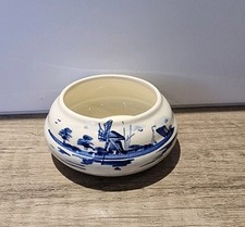 Delft Dutch Trinket Bowl & Clogs, Windmill Design, Holland 9 x 4 cm