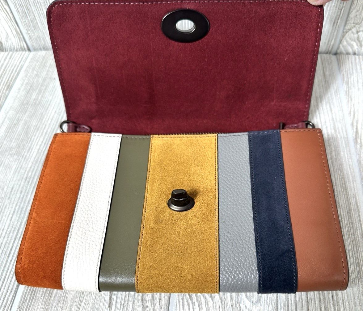 Coach Marlow Patchwork Stripes Turnlock Chain Cro… - image 12