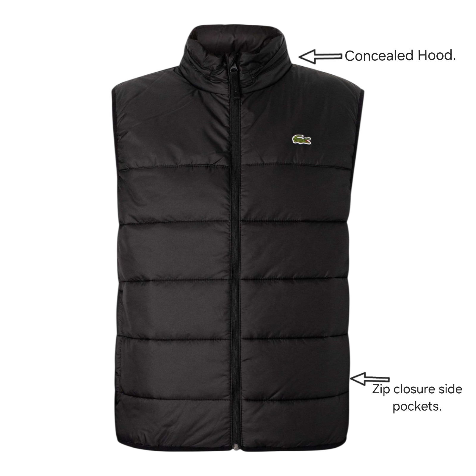 Lacoste Water Repellent Puffed Gilet  Black Men's Size FR 54 /L / BH6761-00-C31 image 10