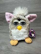 1998 Furby Church Mouse Gray/Dk Gray Brown Eyes w/ Tag Tested Working Vtg
