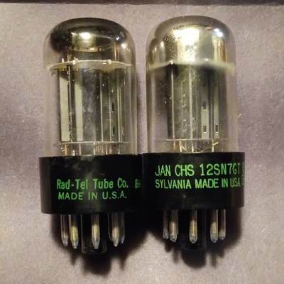 Sylvania JAN CHS 12SN7GT & Rad-Tel 12SN7 Vacuum Tubes N.O.S. tested good 
