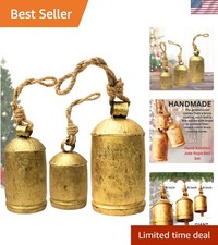 Decorative Cow Bells Set of 3 Large Harmony Bells - Vintage Giant Christmas B...