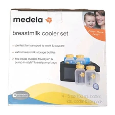 Medela Breastmilk Cooler Set 4 Bottles Lids Cooler Ice Pack For Work Daycare