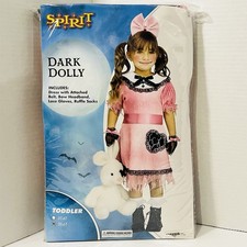 Dark Dolly Spirit costume Toddler 5T-6T Halloween Socks Dress Bow Gloves Costume