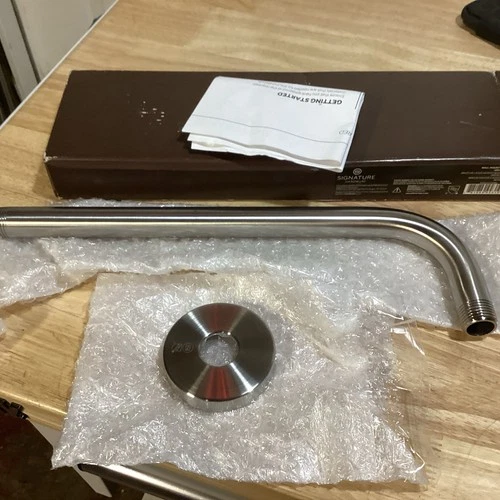 Signature Hardware 12" Wall-Mount Rainfall Shower Arm - Brushed Nickel  - Picture 1 of 3