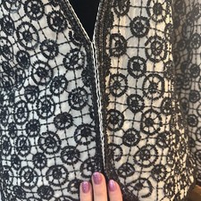 vtg 100 silk Della Roufagali Niteline fully beaded evening jacket M 90s