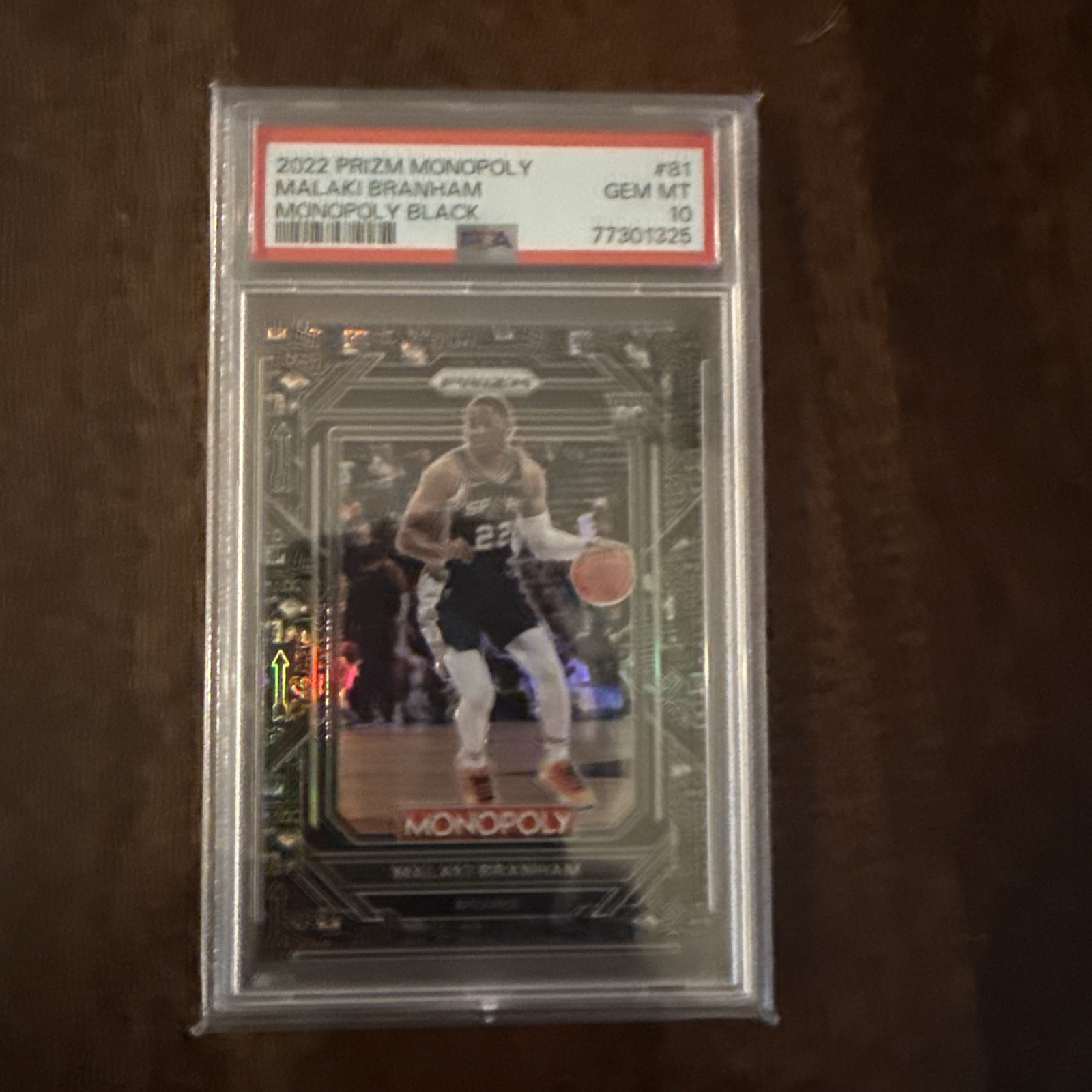 2022 Panini Prizm Monopoly 81 Malaki Branham Monopoly Black Icons Rookie PSA 10