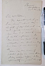George Griffin, Science Master at Harrow School, Signed Letter