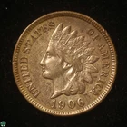 1906 Indian Small Cent - AU Details: Cleaned