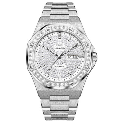 OLEVS 9803 Luxury Full Diamond Automatic Luminous Business Mechanical Wristwatch